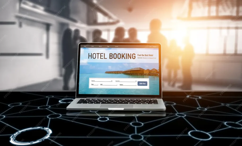 Hotel booking website with SEO optimization dashboard